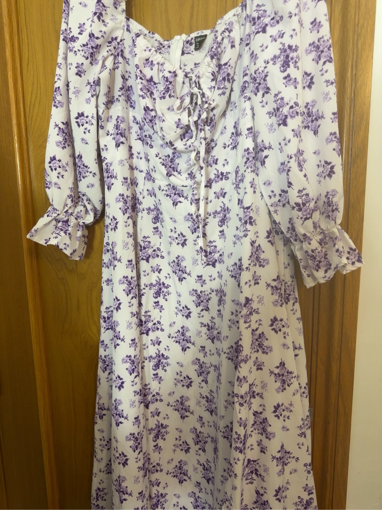 Lange lila bloemenjurk Loness XL 44 – photo 4